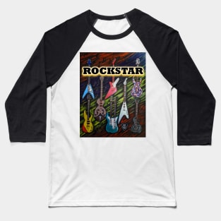 Rockstar with electric guitars Baseball T-Shirt